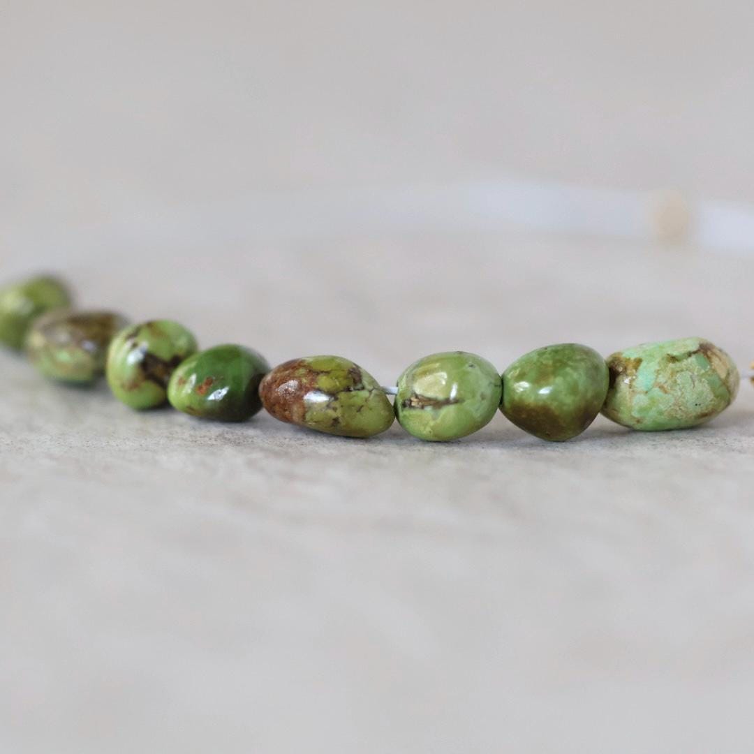 Rare Sonoran Gold Turquoise Nugget Beads Smooth 5mm 8 PCs Natural Mexican Turquoise Gemstone Beads DIY Jewelry Making