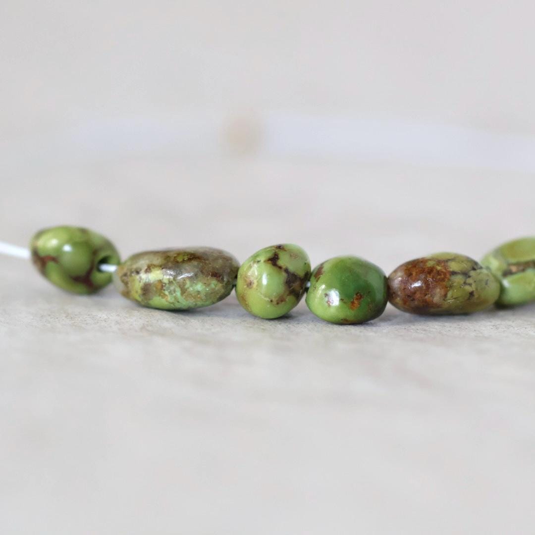 Rare Sonoran Gold Turquoise Nugget Beads Smooth 5mm 8 PCs Natural Mexican Turquoise Gemstone Beads DIY Jewelry Making