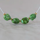 Rare Vivid Sonoran Gold Turquoise Nugget Beads Smooth 6mm 4 PCs Natural Mexican Turquoise Green Gemstone DIY Jewelry Making