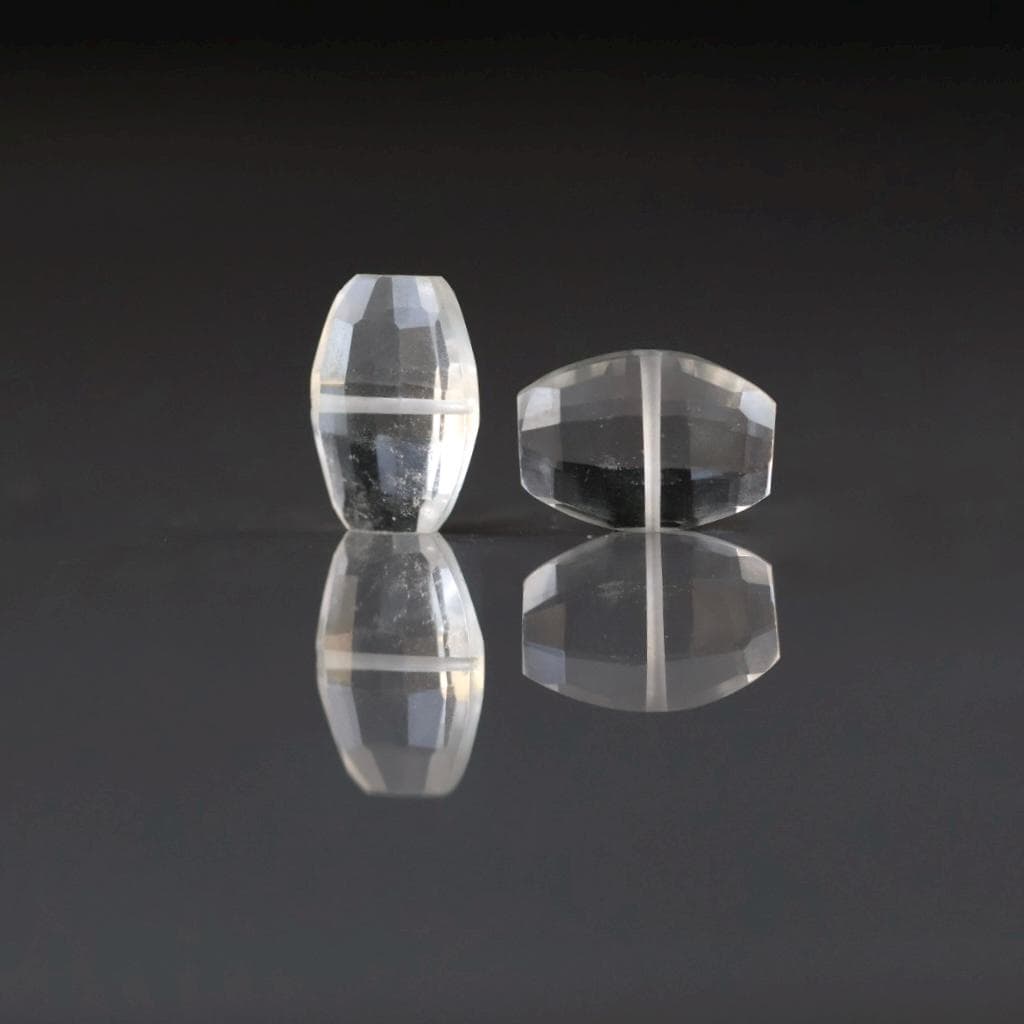 Rock Quartz Marquise Beads - Faceted Briolette Natural Gemstone 2 Pcs