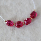 Ruby Oval Faceted Beads 8mm x 10mm Nuggets Stones Chunks Gemstone Bead for Jewelry Making Beading Craft Gift Beads July Birthstone