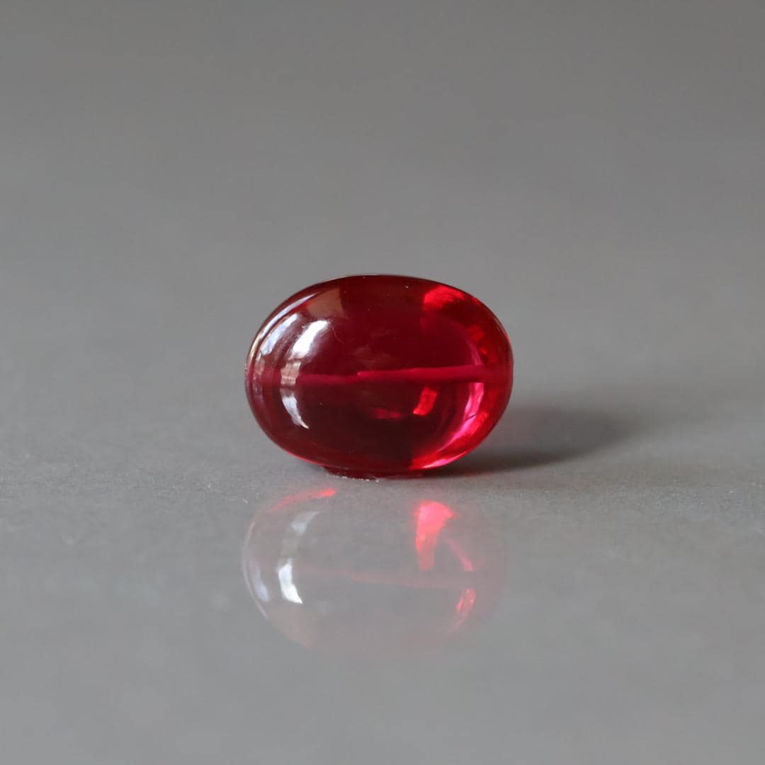 Ruby Oval Smooth Bead 12mm x 16mm Nugget Stone