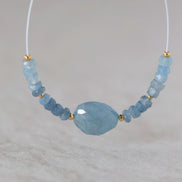 Santa Maria Aquamarine Oval Faceted Beads Faceted Rondelles Nuggets Stone Chunk 6-11mm 3 PCs Gemstone for DIY Jewelry Making