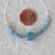 Santa Maria Aquamarine Oval Faceted Beads Faceted Rondelles Nuggets Stone Chunk 6-11mm 3 PCs Gemstone for DIY Jewelry Making