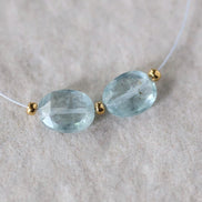 Sky Blue Kyanite Oval Beads Faceted 2 PCs 7x9mm Natural Gemstone for DIY Jewelry Making Earrings Supplies