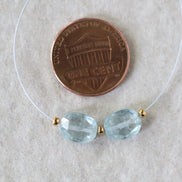 Sky Blue Kyanite Oval Beads Faceted 2 PCs 7x9mm Natural Gemstone for DIY Jewelry Making Earrings Supplies