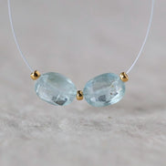 Sky Blue Kyanite Oval Beads Faceted 2 PCs 7x9mm Natural Gemstone for DIY Jewelry Making Earrings Supplies