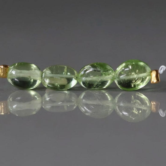 Spring Green Tourmaline Oval Beads Smooth 4 PCs Gem Quality Gemstone Beads DIY Jewelry Making Gift October Birthstone
