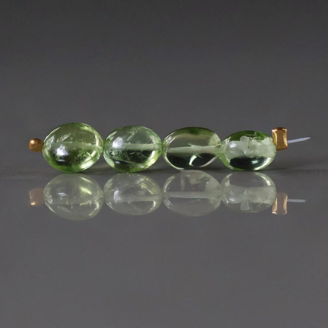 Spring Green Tourmaline Oval Beads Smooth 4 PCs Gem Quality Gemstone Beads DIY Jewelry Making Gift October Birthstone