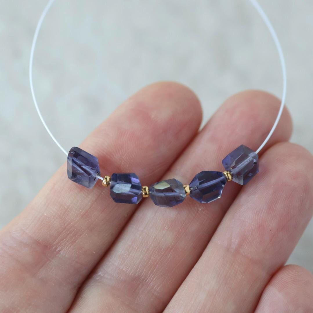 Superb AAA Iolite Nugget Beads Chunks Stones 6mm 5 Pcs Natural Gemstone for DIY Jewelry Making DIY Necklace Earrings