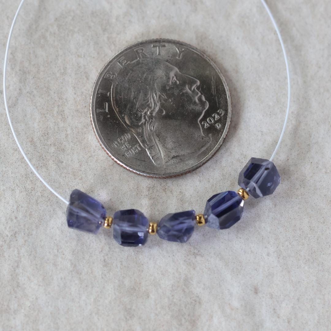 Superb AAA Iolite Nugget Beads Chunks Stones 6mm 5 Pcs Natural Gemstone for DIY Jewelry Making DIY Necklace Earrings