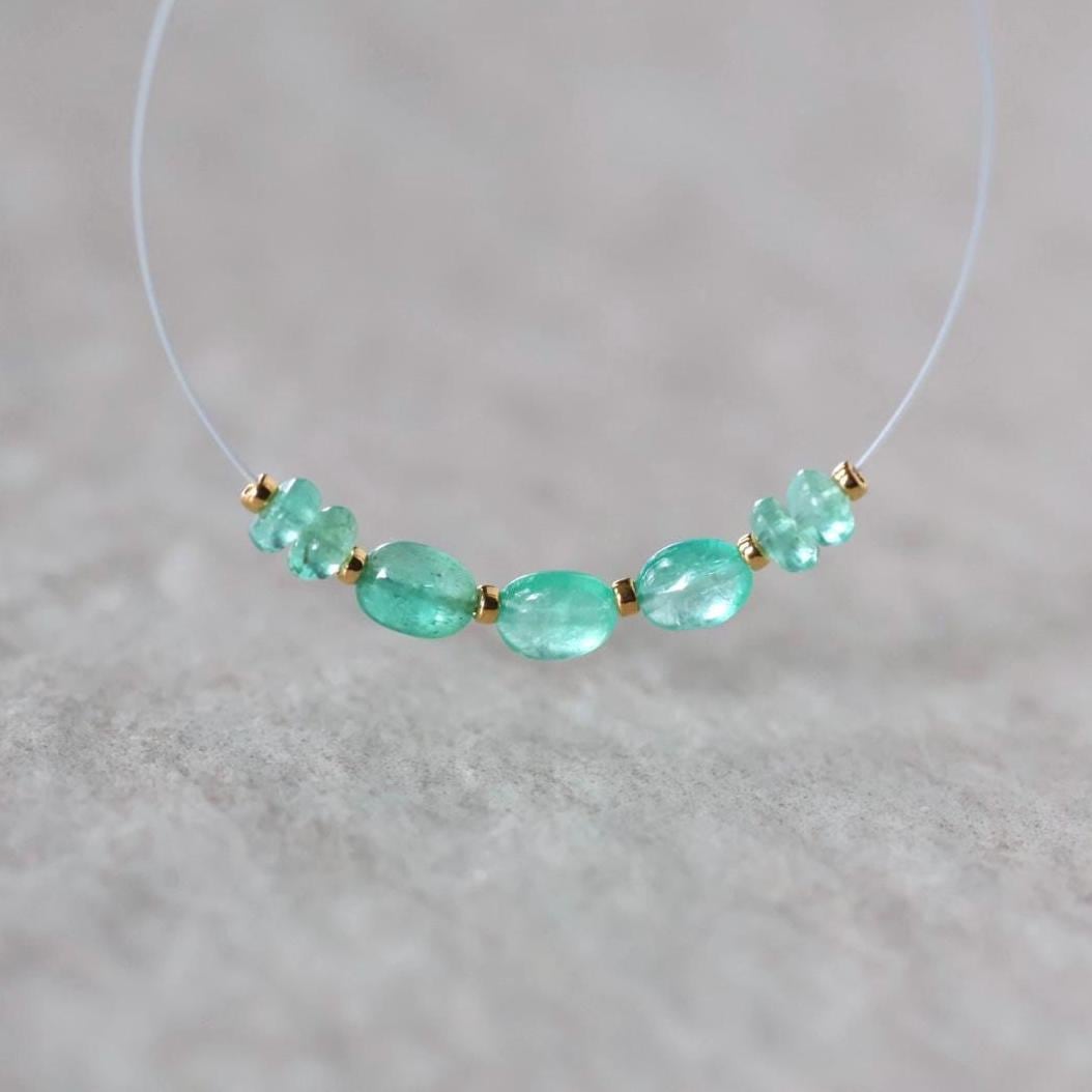 Tiny 3mm Colombian Emerald Oval Beads Smooth Rondelle Gem Quality Natural Gemstone for DIY Jewelry Making