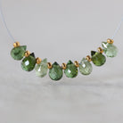 Tiny 4mm AAA Green Tourmaline Briolette Beads Faceted Drops 8 PCs Natural Gemstone for DIY Jewelry Making