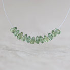 Tiny 4mm Green Tourmaline Briolettes Beads Smooth Drops 12 PCs Genuine Green Gemstone Pear Beads DIY Jewelry Making October Birthstone