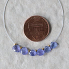 Tiny 5mm AAA Tanzanite Briolette Beads 6 Pcs Natural Purple Gemstone for DIY Jewelry Making Necklace Earrings