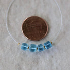 Tiny 5mm Natural Swiss Blue Topaz Faceted Cube Beads 4 Pcs Genuine Gemstone for DIY Jewelry Making Supplies Earrings Pendants
