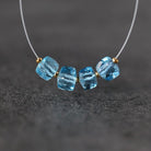 Tiny 5mm Natural Swiss Blue Topaz Faceted Cube Beads 4 Pcs Genuine Gemstone for DIY Jewelry Making Supplies Earrings Pendants