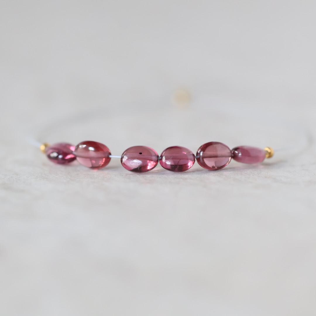 Tiny AAA Malawi Pink Garnet Oval Beads Smooth Gem Quality 6 Pcs Natural Gemstone for DIY Jewelry Making Earrings Necklace