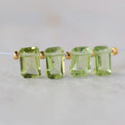 Tiny AAA Peridot Briolette Beads Faceted Baguette Rectangle Drops 4 PCs Natural Gemstone for DIY Jewelry Making Earring Supplies