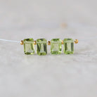 Tiny AAA Peridot Briolette Beads Faceted Baguette Rectangle Drops 4 PCs Natural Gemstone for DIY Jewelry Making Earring Supplies