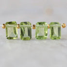 Tiny AAA Peridot Briolette Beads Faceted Baguette Rectangle Drops 4 PCs Natural Gemstone for DIY Jewelry Making Earring Supplies