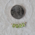Tiny AAA Peridot Briolette Beads Faceted Baguette Rectangle Drops 4 PCs Natural Gemstone for DIY Jewelry Making Earring Supplies