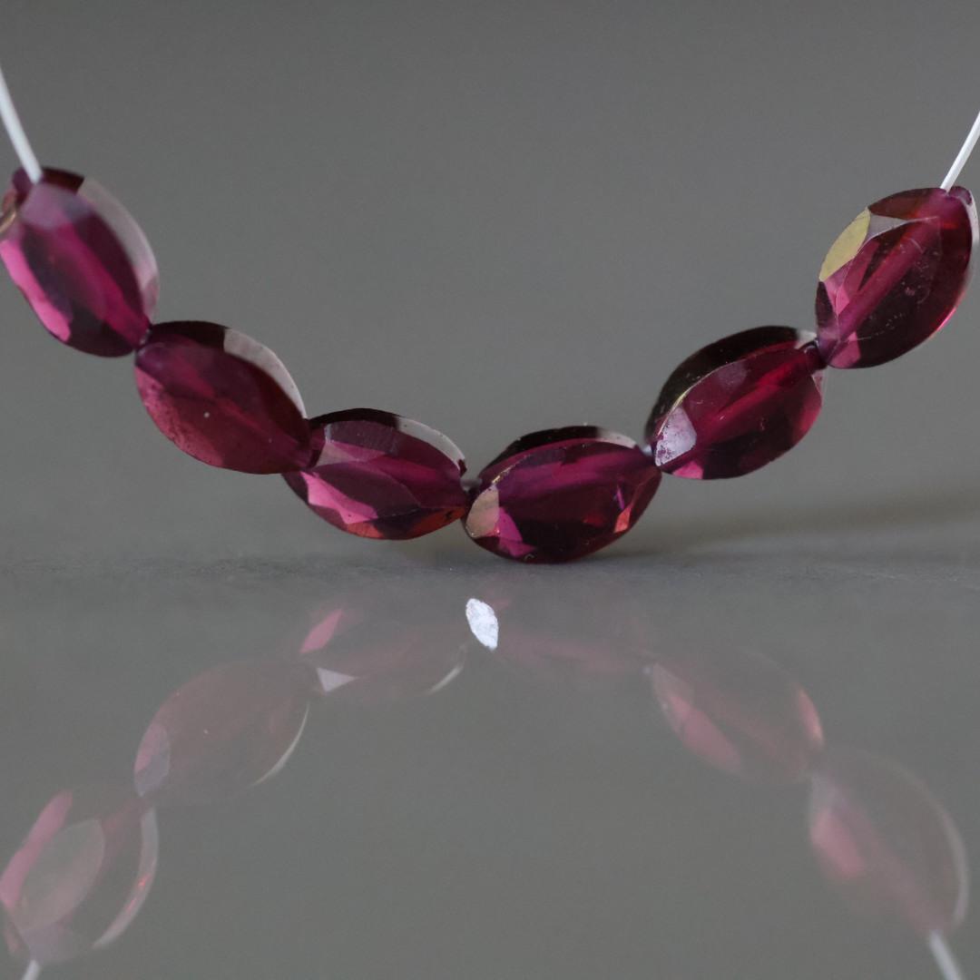 Tiny Rhodolite Garnet Marquise Beads – Faceted Natural Gemstone