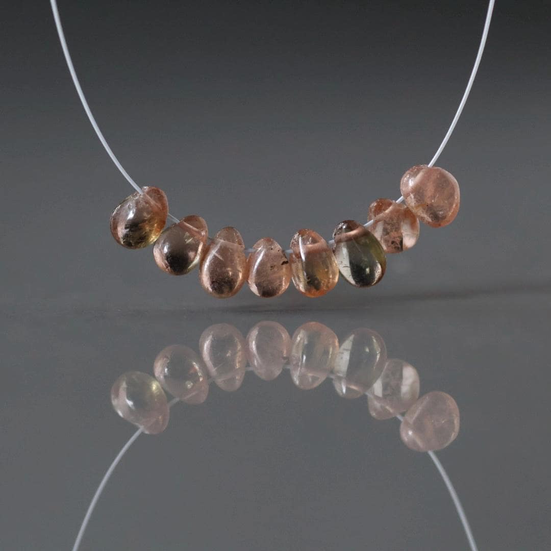 Tiny Andalusite Briolette Beads – Smooth Teardrop Natural Gemstone