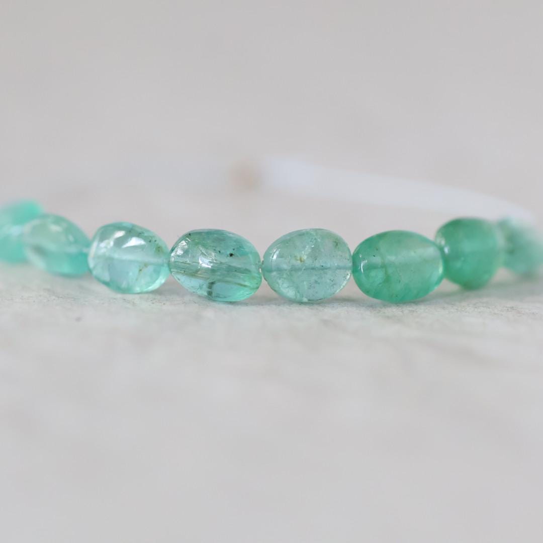 Tiny Genuine Colombian Emerald Oval Beads Smooth 3-4x6mm Mini Nuggets Natural Gemstone for DIY Jewelry Making