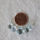 Tiny Natural Aquamarine Faceted Briolette Beads Tear Drops Pear 5-7mm Sparkly Gemstone Beads March Birthstone DIY Jewelry