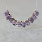 Tiny Natural Purple Sapphire Beads Faceted Briolettes Teardrops Drops 10 Pcs 5-6mm Gemstone for DIY Jewelry Making