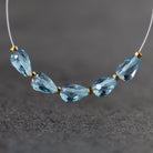 Tiny Natural Swiss Blue Topaz Faceted Teardrop Beads Oval 5 Pcs Gemstone for DIY Jewelry Making