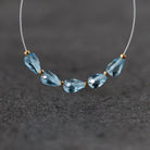 Tiny Natural Swiss Blue Topaz Faceted Teardrop Beads Oval 5 Pcs Gemstone for DIY Jewelry Making