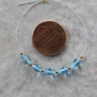 Tiny Natural Swiss Blue Topaz Faceted Teardrop Beads Oval 5 Pcs Gemstone for DIY Jewelry Making