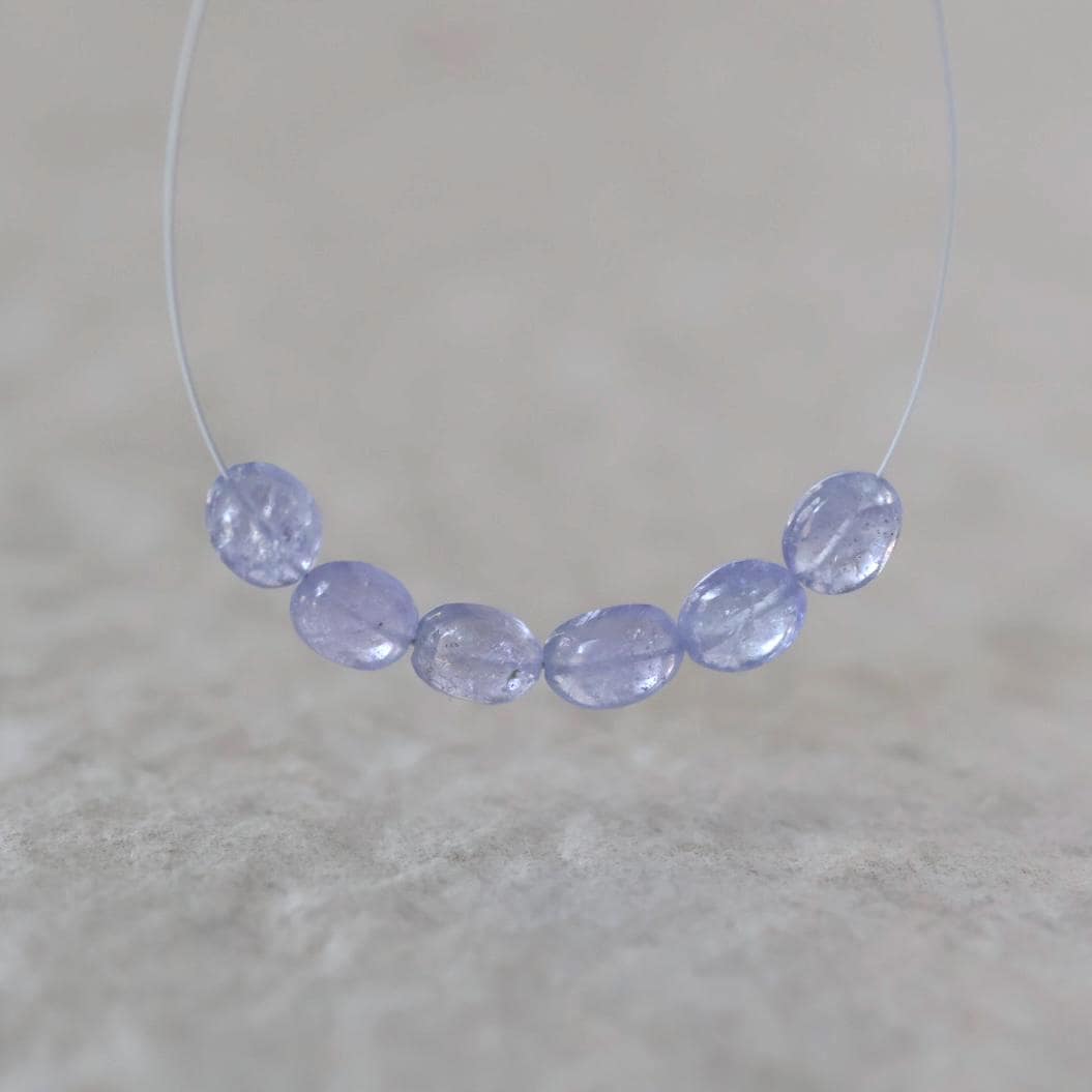 Tiny Natural Tanzanite Smooth Oval Beads 4-5mm Mini Nuggets Stone Gemstone Bead for DIY Jewelry Making Earrings Bracelets