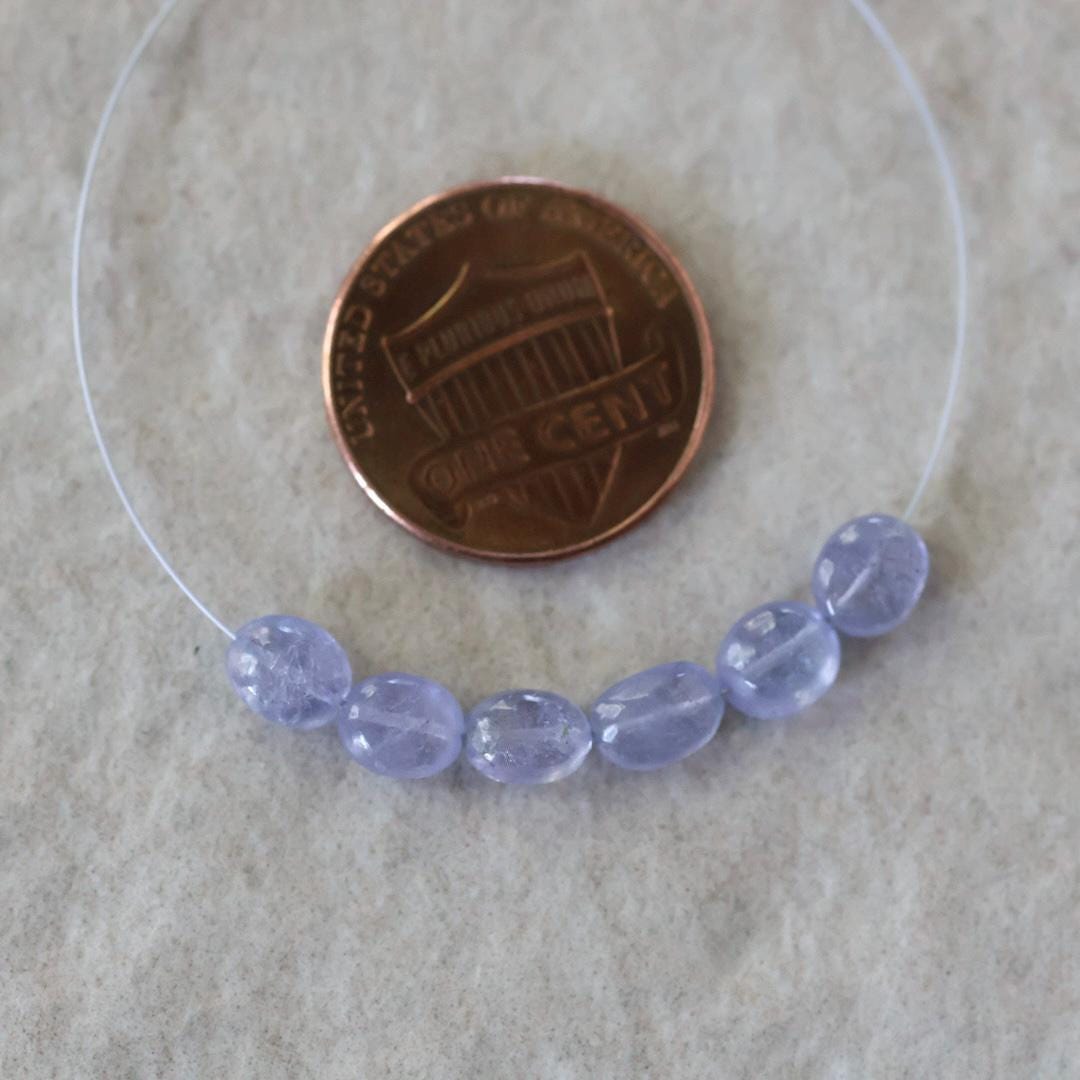 Tiny Natural Tanzanite Smooth Oval Beads 4-5mm Mini Nuggets Stone Gemstone Bead for DIY Jewelry Making Earrings Bracelets