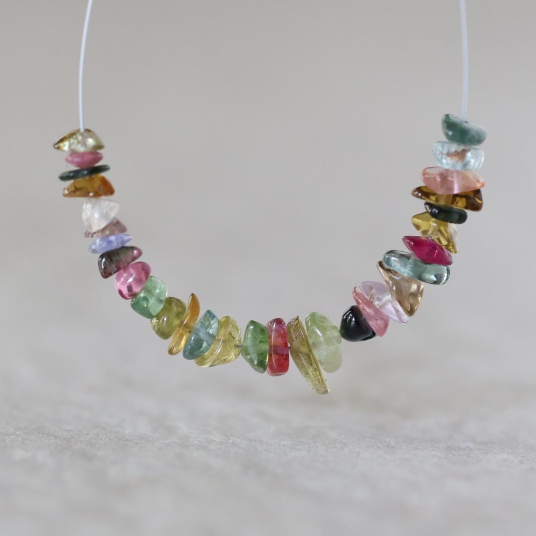 Tiny Rare Congo Multi Tourmaline Beads Chips Colorful Nuggets 2” Natural Gemstone for DIY Jewelry Making