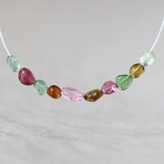 Tiny Rare Congo Multi Tourmaline Beads Smooth Nuggets Oval 10 Pcs Genuine Gemstone for DIY Jewelry Making
