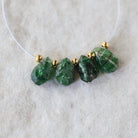 Tiny Raw Tsavorite Briolette Beads Green Garnet Drops Teardrops 4 PCs Natural Gemstone For DIY Jewelry Making Earrings January Birthstone