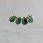 Tiny Raw Tsavorite Briolette Beads Green Garnet Drops Teardrops 4 PCs Natural Gemstone For DIY Jewelry Making Earrings January Birthstone