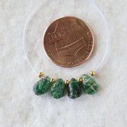 Tiny Raw Tsavorite Briolette Beads Green Garnet Drops Teardrops 4 PCs Natural Gemstone For DIY Jewelry Making Earrings January Birthstone