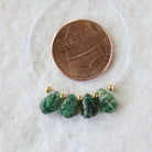 Tiny Raw Tsavorite Briolette Beads Green Garnet Drops Teardrops 4 PCs Natural Gemstone For DIY Jewelry Making Earrings January Birthstone