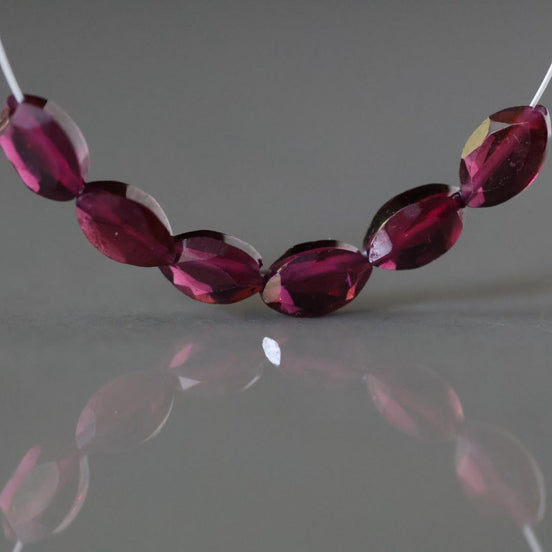 Tiny AAA Rhodolite Garnet Marquise Beads Faceted Oval Berry Pink Rhodolite Beads 6 Pcs Natural Gemstone DIY Jewelry Making