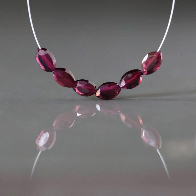 Tiny AAA Rhodolite Garnet Marquise Beads Faceted Oval Berry Pink Rhodolite Beads 6 Pcs Natural Gemstone DIY Jewelry Making