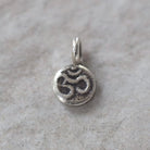 Tiny Thai Karen Hill Silver Ohm Charm Om Fine Silver Pendant 6mm 1 Piece for DIY Jewelry Making Earrings Pendant