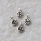 Tiny Thai Karen Hill Silver Ohm Charm Om Fine Silver Pendant 6mm 1 Piece for DIY Jewelry Making Earrings Pendant