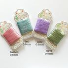 Toho Amiet Polyester Thread Beading Knotting DIY Jewelry, 0.5mm 20 meters Teal Green Brown Gray Lilac Pink Wax Free, Unwaxed