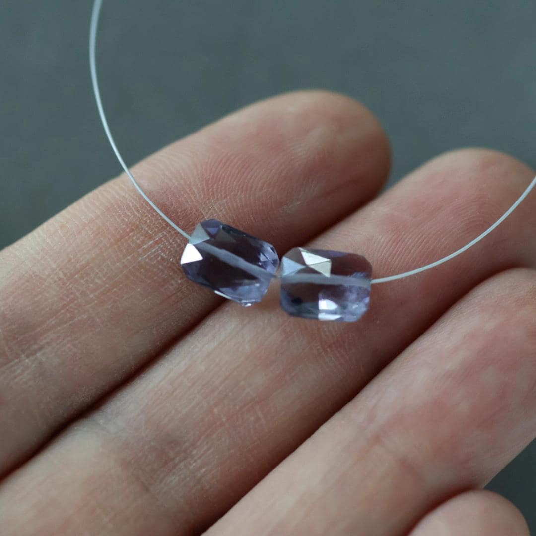 Top Quality AAA Iolite Beads Rectangle Faceted Pillow 6x8mm 2 Pcs Natural Gemstone Beads for DIY Jewelry Making DIY Necklace Earrings