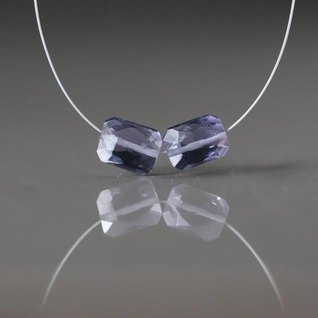 Top Quality AAA Iolite Beads Rectangle Faceted Pillow 6x8mm 2 Pcs Natural Gemstone Beads for DIY Jewelry Making DIY Necklace Earrings