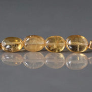 Yellow Tourmaline Oval Beads Smooth 4 PCs Gem Quality Gemstone Beads DIY Jewelry Making Gift October Birthstone